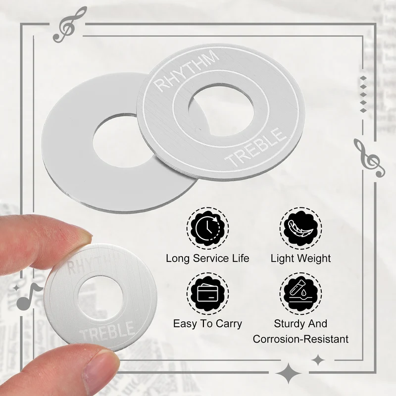 2 Pcs Guitar Toggle Switch Washer, Aluminum Plate for Electric Guitar Silver