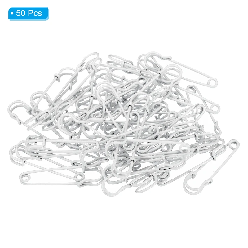 Safety Pins 1.97 Inch Large Metal Sewing Pins White 50Pcs