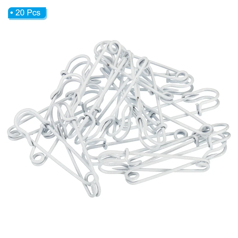 Safety Pins 1.97 Inch Large Metal Sewing Pins White 20Pcs