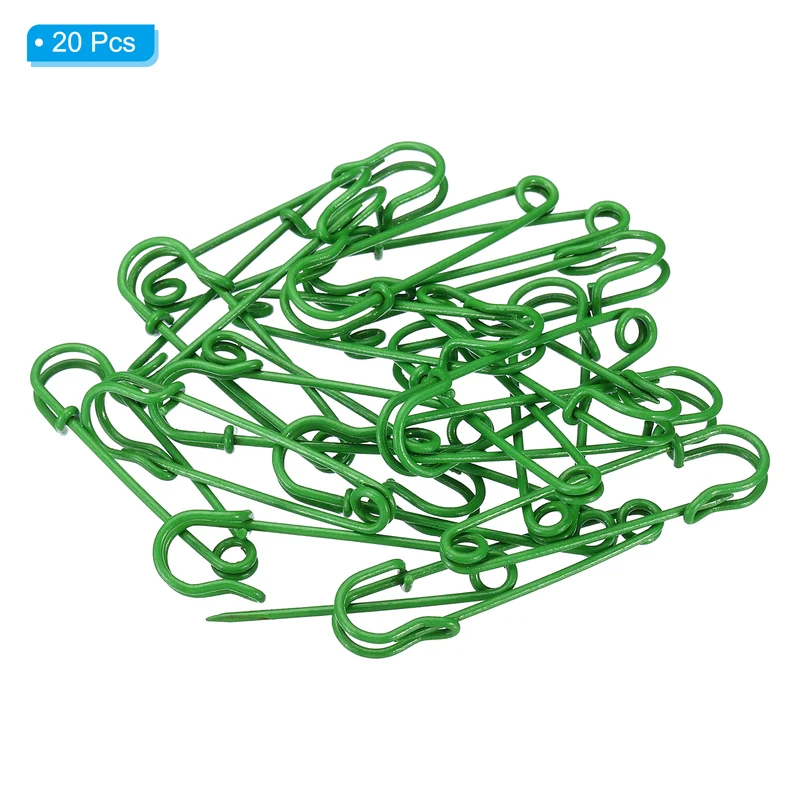 20Pcs Safety Pins 1.97 Inch Large Metal Sewing Pins Green