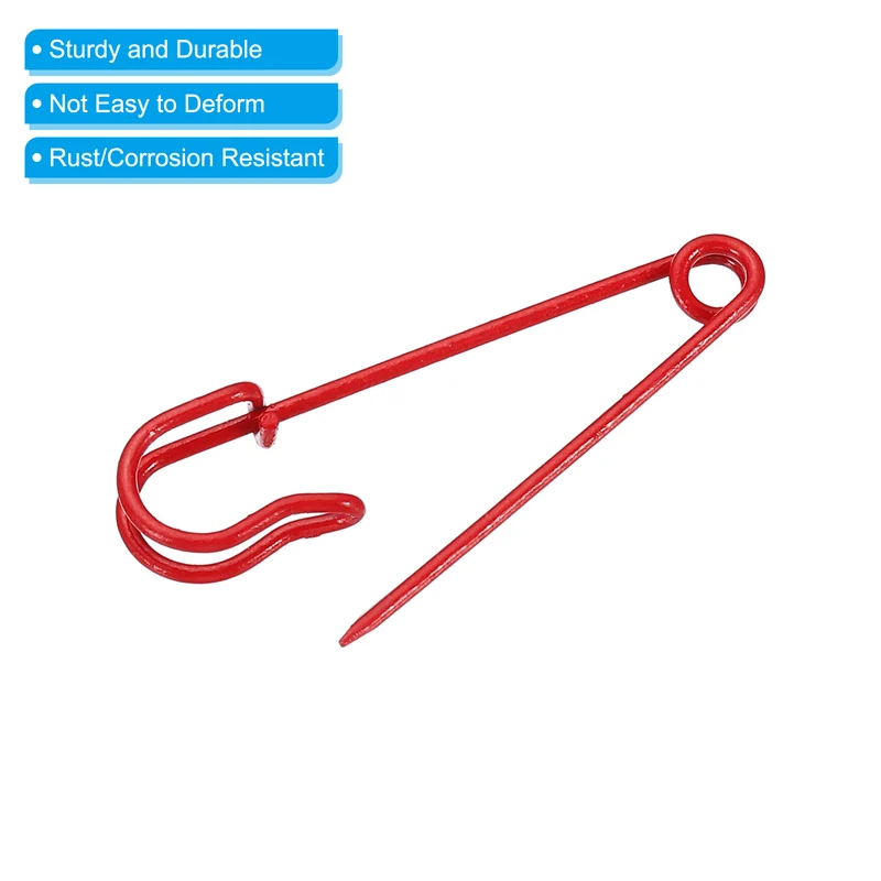Safety Pins 1.97 Inch Large Metal Sewing Pins Red 50Pcs