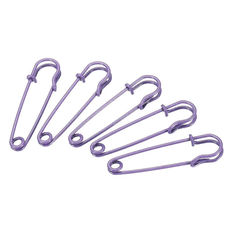 Safety Pins 1.97 Inch Large Metal Sewing Pins Purple 20Pcs