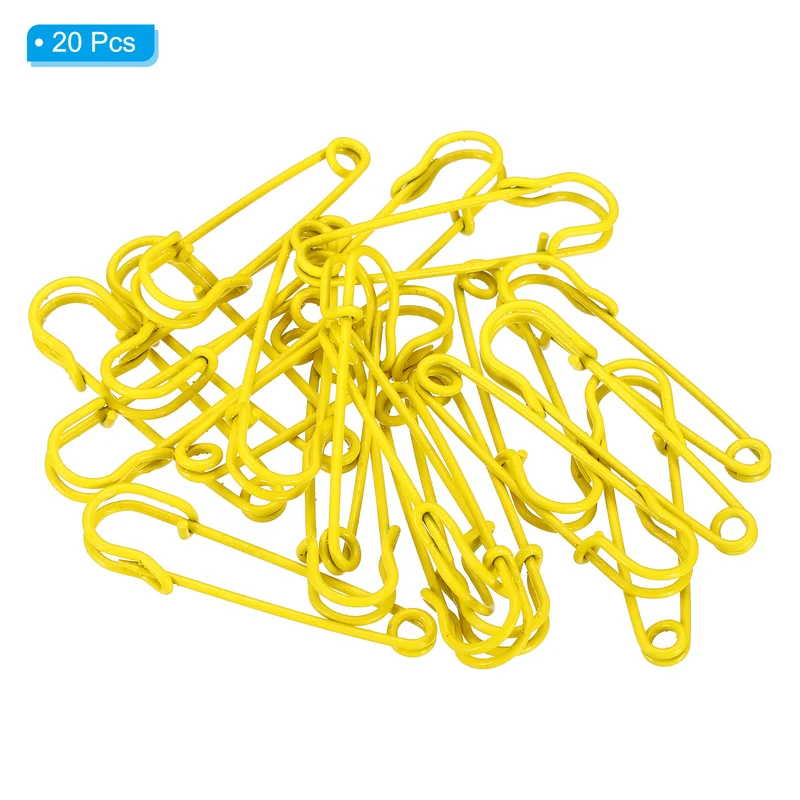 Safety Pins 1.97 Inch Large Metal Sewing Pins Yellow 20Pcs