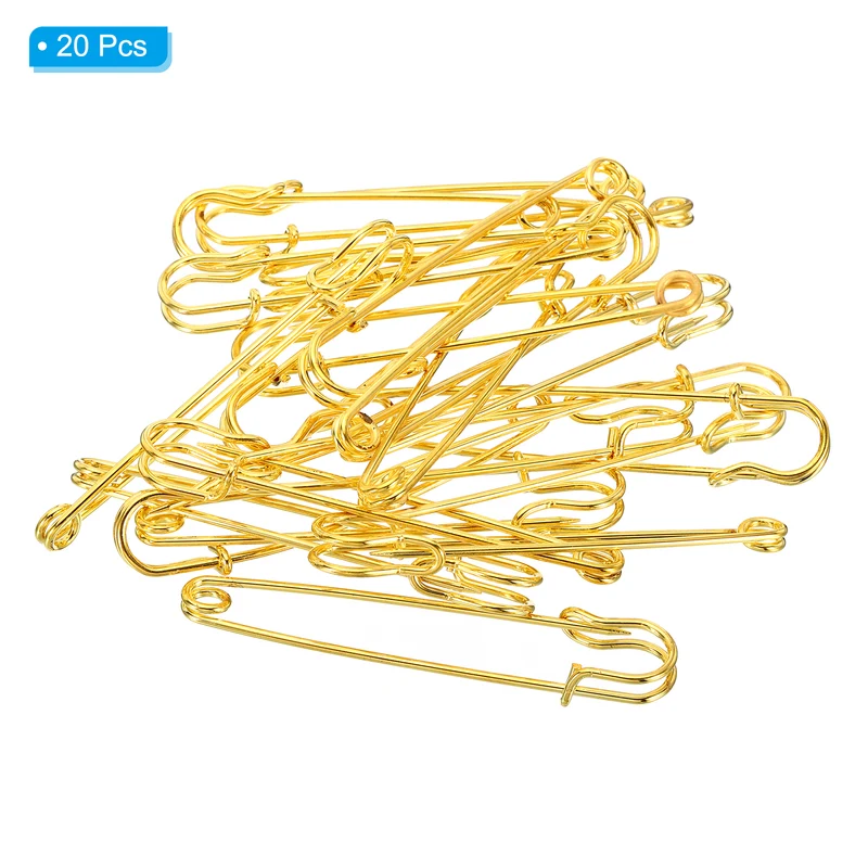 Safety Pins 3.94 Inch Large Metal Sewing Pins Gold Tone 20Pcs