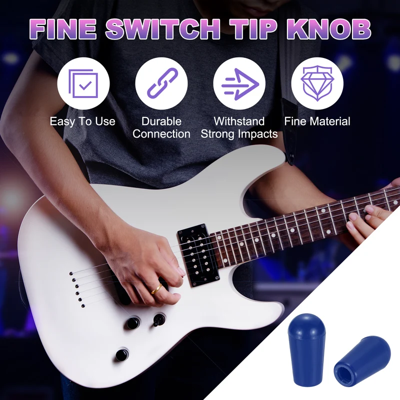 5 Pcs Switch Tip Knob for Electric Guitar, 8/32" Thread, Blue