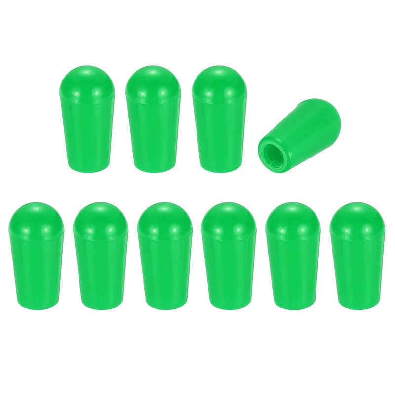 10 Pcs Switch Tip Knob for Electric Guitar, 8/32" Thread, Green