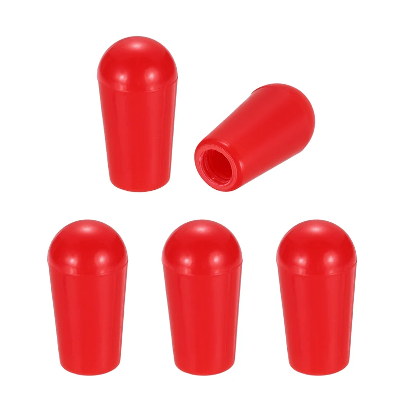 5 Pcs Switch Tip Knob for Electric Guitar, 8/32" Thread, Red