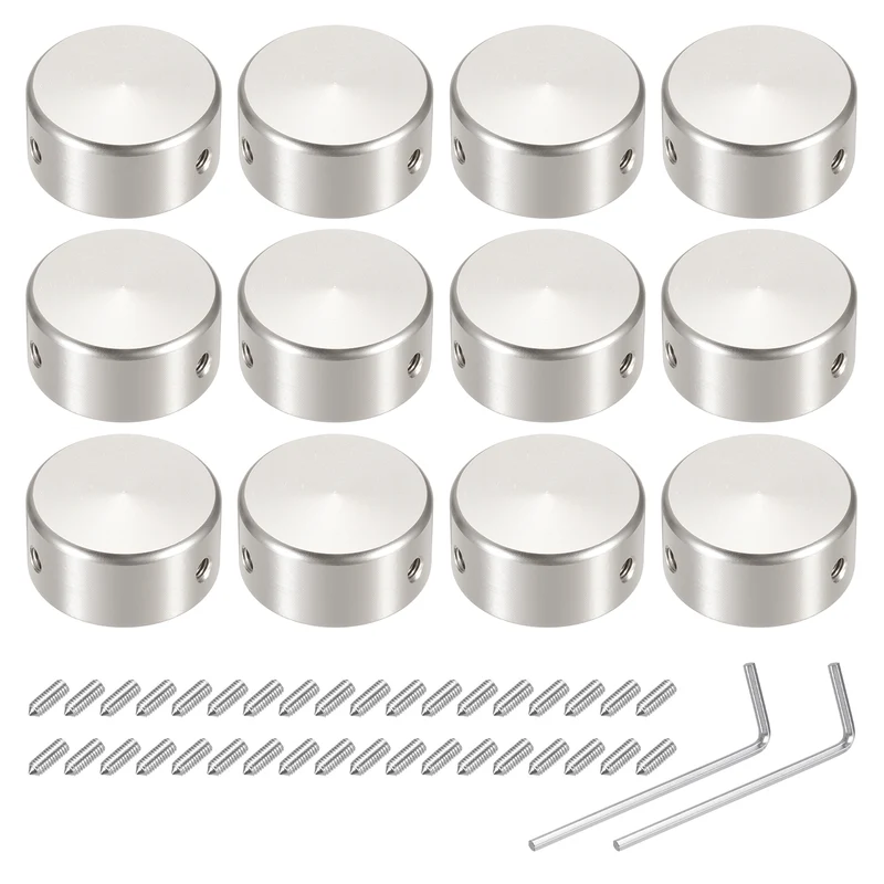 12 Pcs Footswitch Toppers Guitar Pedal Button Caps Footswitch Cover, Silver Grey