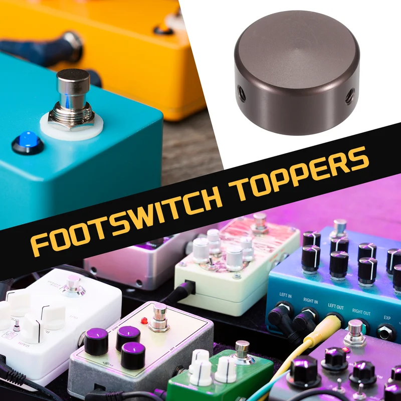 12 Pcs Footswitch Toppers Guitar Pedal Button Caps Footswitch Top Cover, Grey
