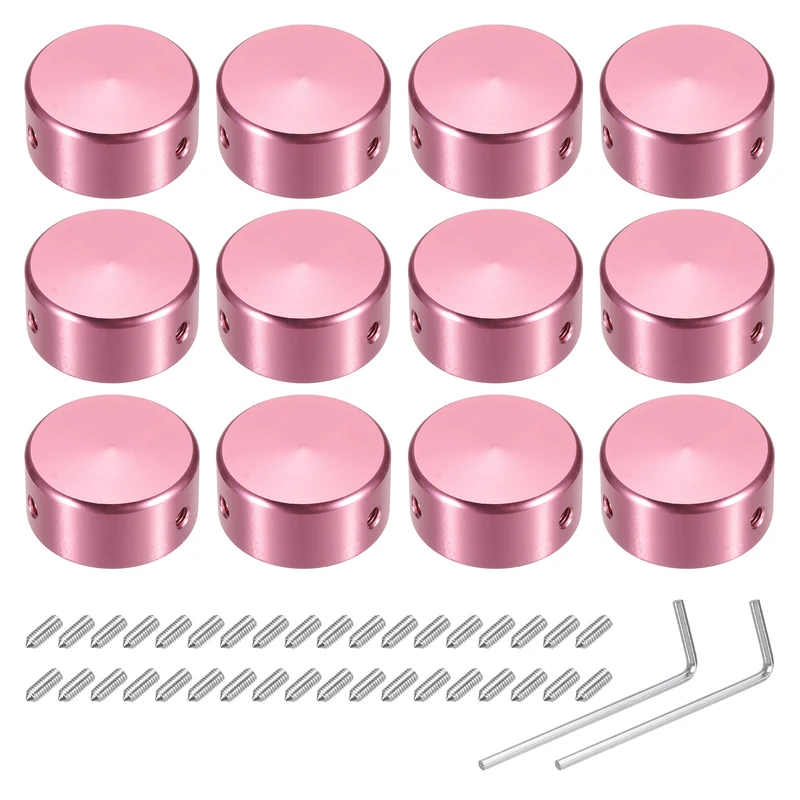 12 Pcs Footswitch Toppers Guitar Pedal Button Caps Footswitch Top Cover, Pink