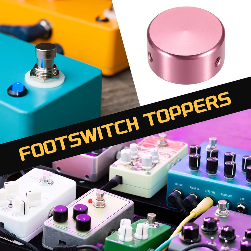 12 Pcs Footswitch Toppers Guitar Pedal Button Caps Footswitch Top Cover, Pink