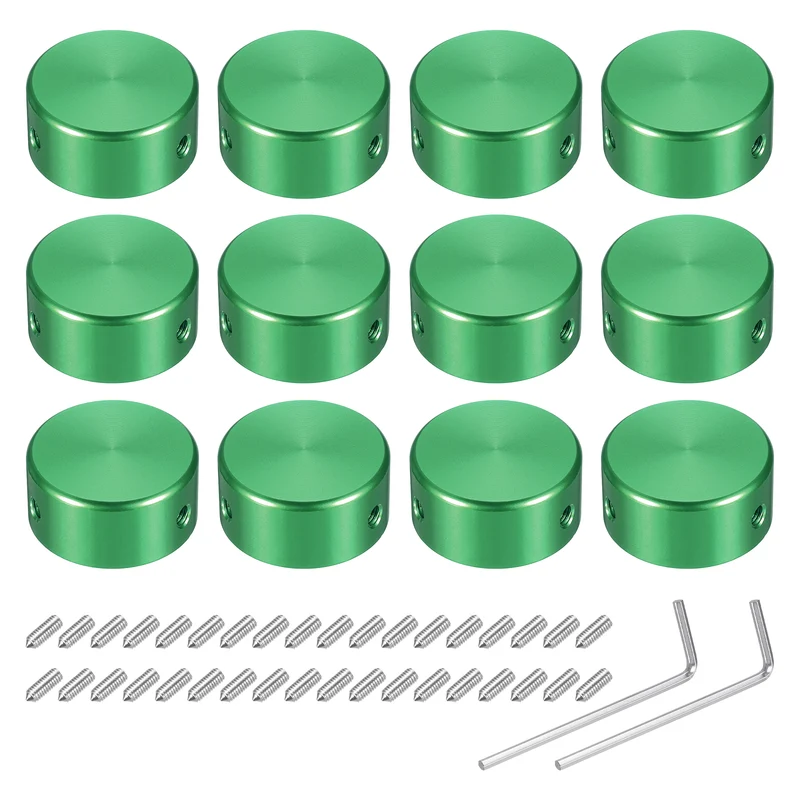 12 Pcs Footswitch Toppers Guitar Pedal Button Caps Footswitch Top Cover, Green