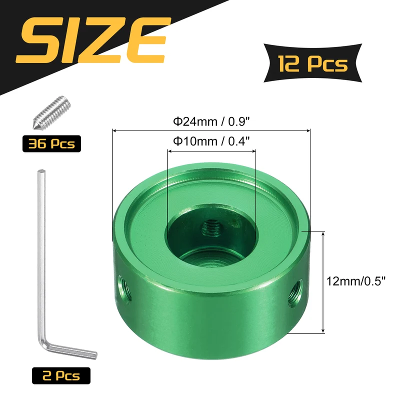12 Pcs Footswitch Toppers Guitar Pedal Button Caps Footswitch Top Cover, Green