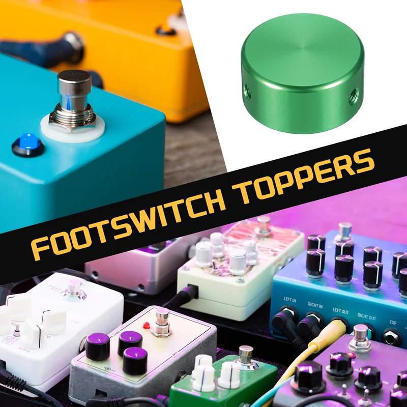 12 Pcs Footswitch Toppers Guitar Pedal Button Caps Footswitch Top Cover, Green