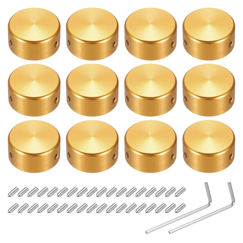 12 Pcs Footswitch Toppers Guitar Pedal Button Caps Footswitch Top Cover, Yellow