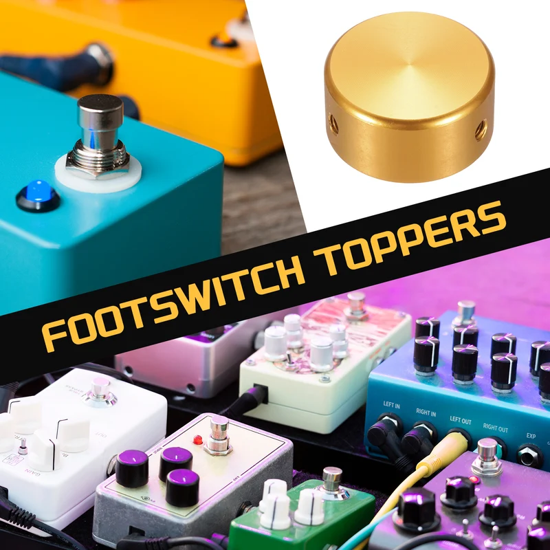 12 Pcs Footswitch Toppers Guitar Pedal Button Caps Footswitch Top Cover, Yellow