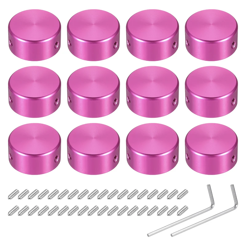 12 Pcs Footswitch Toppers Guitar Pedal Button Caps Footswitch Top Cover, Red