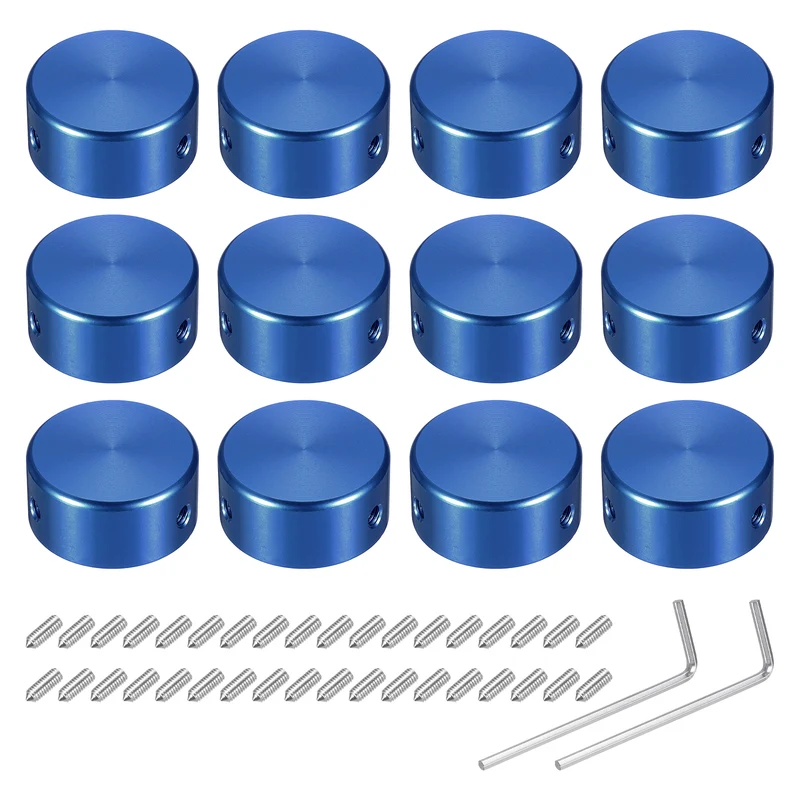 12 Pcs Footswitch Toppers Guitar Pedal Button Caps Footswitch Top Cover, Blue