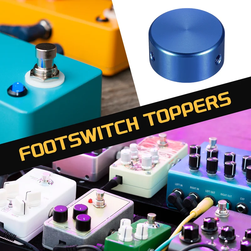 12 Pcs Footswitch Toppers Guitar Pedal Button Caps Footswitch Top Cover, Blue