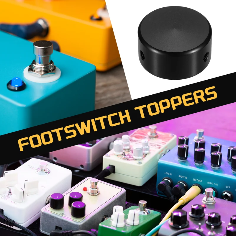 12 Pcs Footswitch Toppers Guitar Pedal Button Caps Footswitch Top Cover, Black
