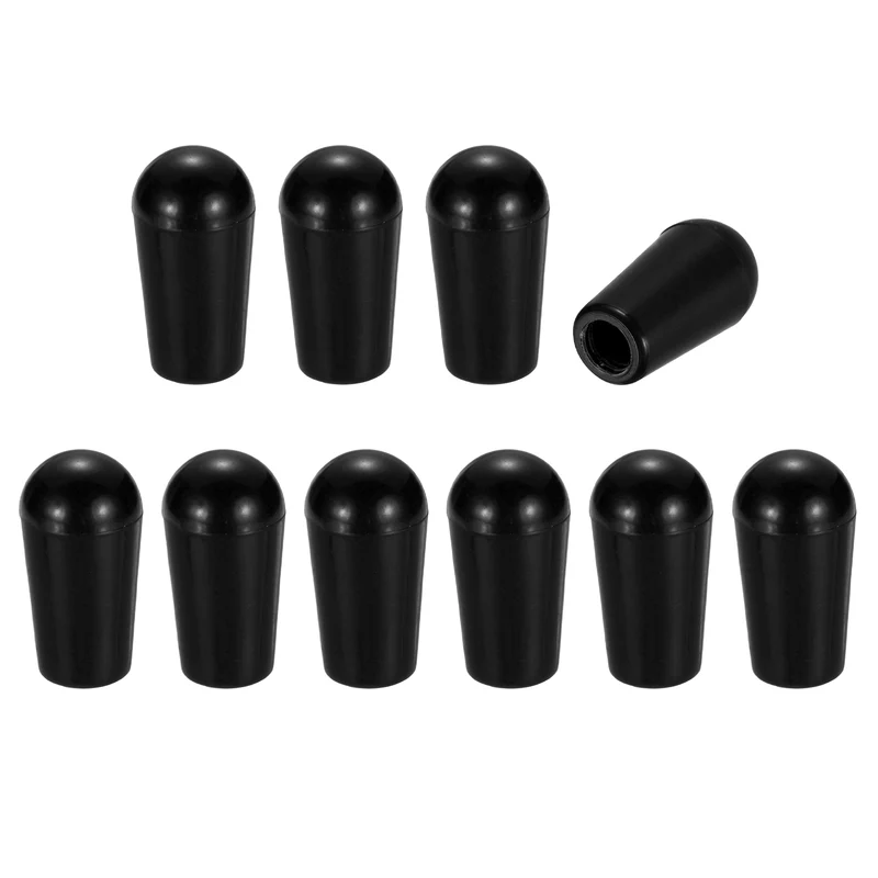 10 Pcs Switch Tip Knob for Electric Guitar, 8/32" Thread, Black