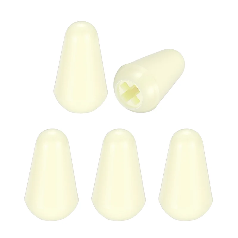 5 Pcs Switch Tip Knob for Electric Guitar, 3.7mm Cross Opening, Beige