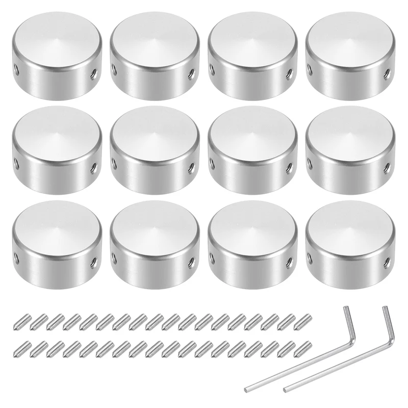 12 Pcs Footswitch Toppers Guitar Pedal Button Caps Footswitch Top Cover, Silver