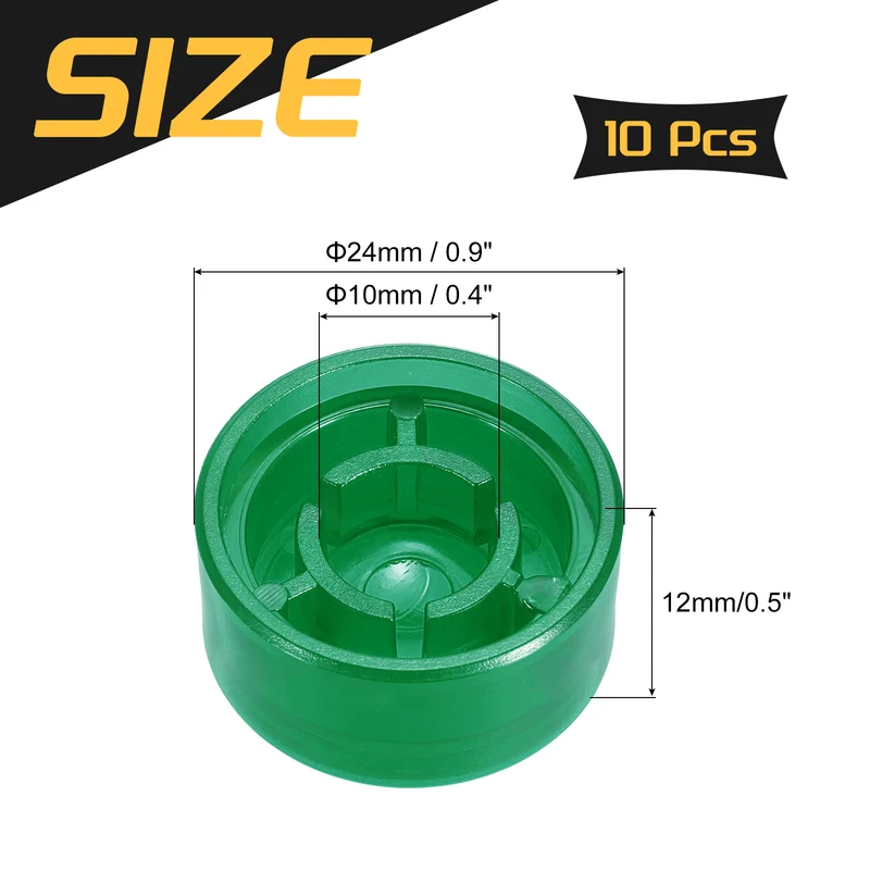 10 Pcs Footswitch Toppers Guitar Pedal Button Caps, Dark Green