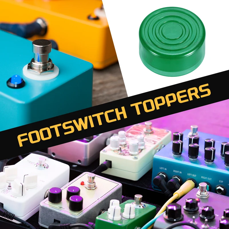 10 Pcs Footswitch Toppers Guitar Pedal Button Caps, Dark Green