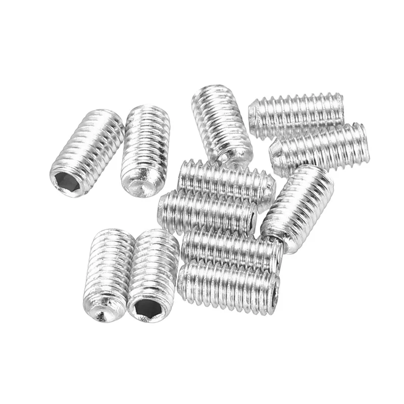 Guitar Bridge Saddle Height Adjustment Screws Metric M3x6 Silver 12pcs