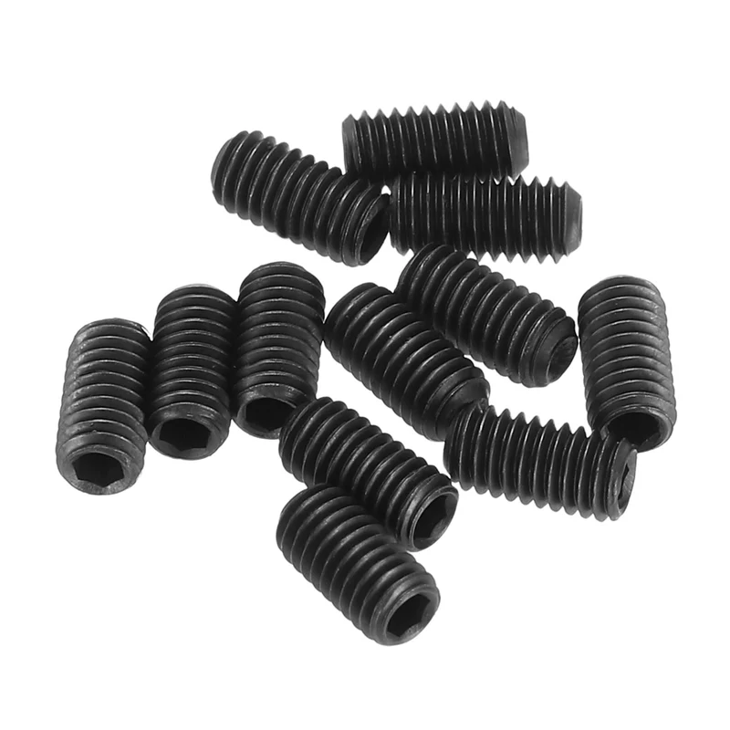 Guitar Bridge Saddle Height Adjustment Screws Metric M3x6 Black 12pcs