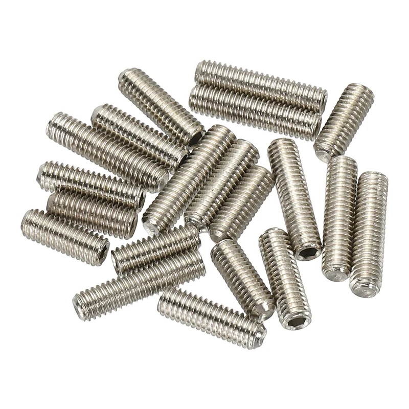 Guitar Bridge Saddle Height Adjustment Screws M3x8/10/12mm Silver 20Pcs