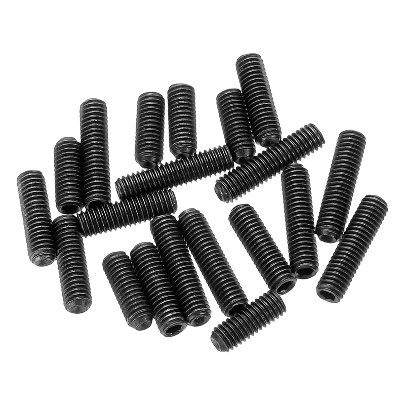 Guitar Bridge Saddle Height Adjustment Screws M3x8/10/12mm Black 20Pcs