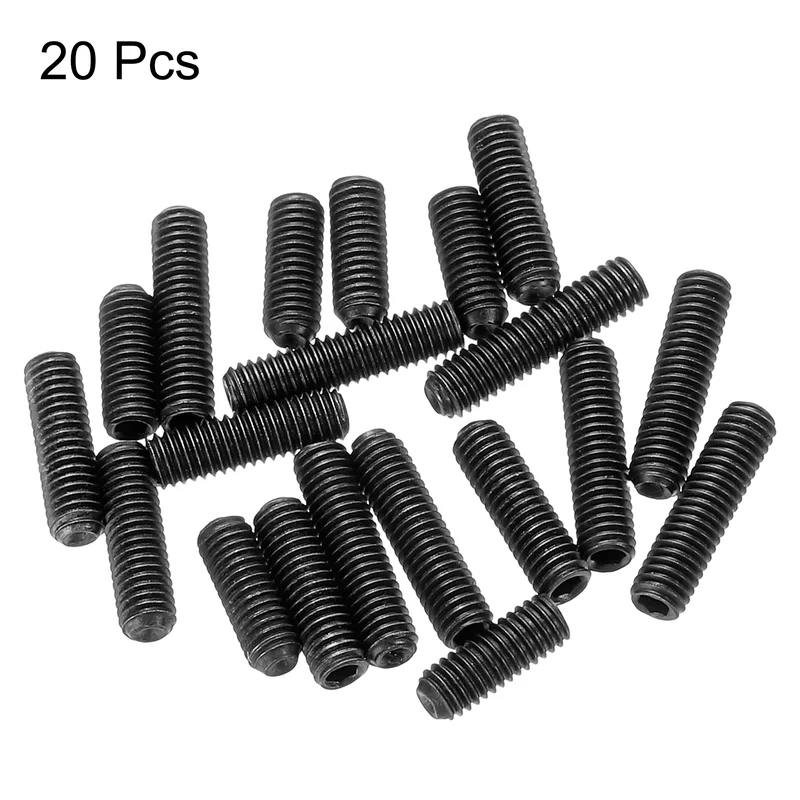 Guitar Bridge Saddle Height Adjustment Screws M3x8/10/12mm Black 20Pcs