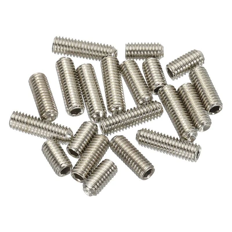Guitar Bridge Saddle Height Adjustment Screws M3x6/8/10mm Silver 20Pcs