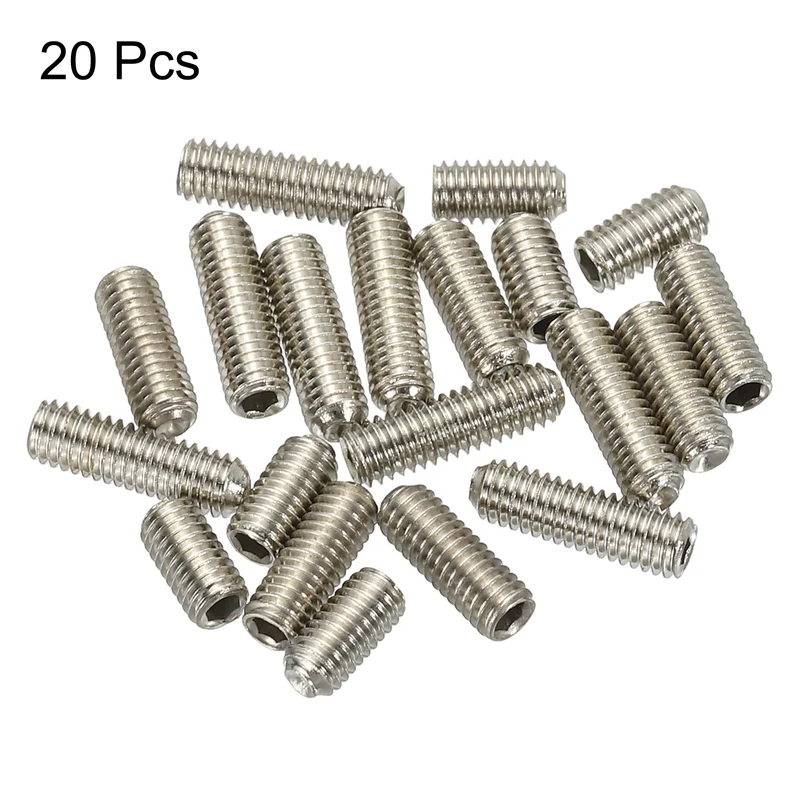 Guitar Bridge Saddle Height Adjustment Screws M3x6/8/10mm Silver 20Pcs