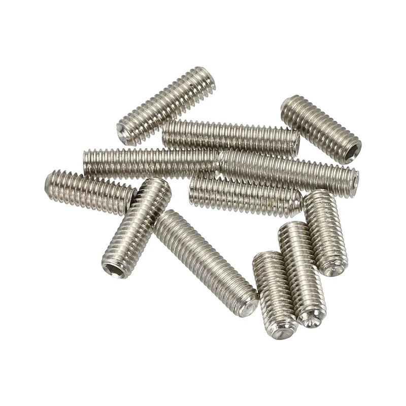 Guitar Bridge Saddle Height Adjustment Screws M3x8/10/12mm Silver 12pcs