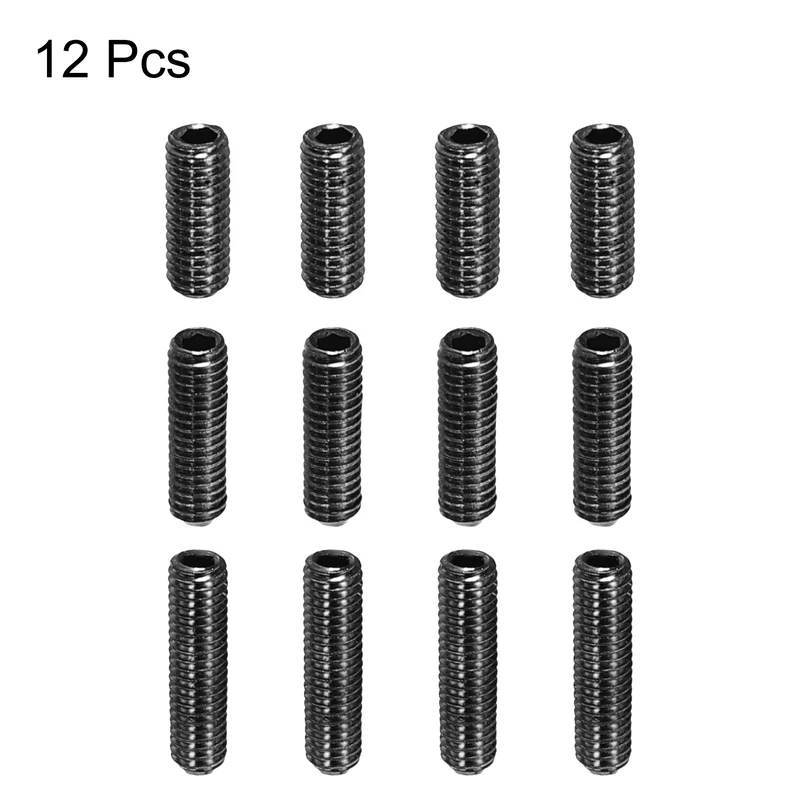 Guitar Bridge Saddle Height Adjustment Screws M3x8/10/12mm Black 12pcs