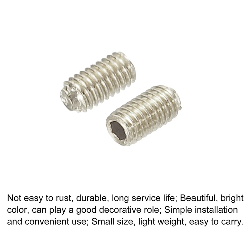 Guitar Bridge Saddle Height Adjustment Screws M3x6/8/10mm Silver 12pcs