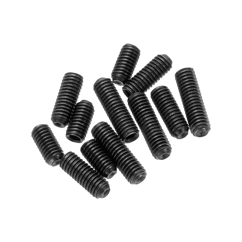 Guitar Bridge Saddle Height Adjustment Screws M3x6/8/10mm Black 12pcs