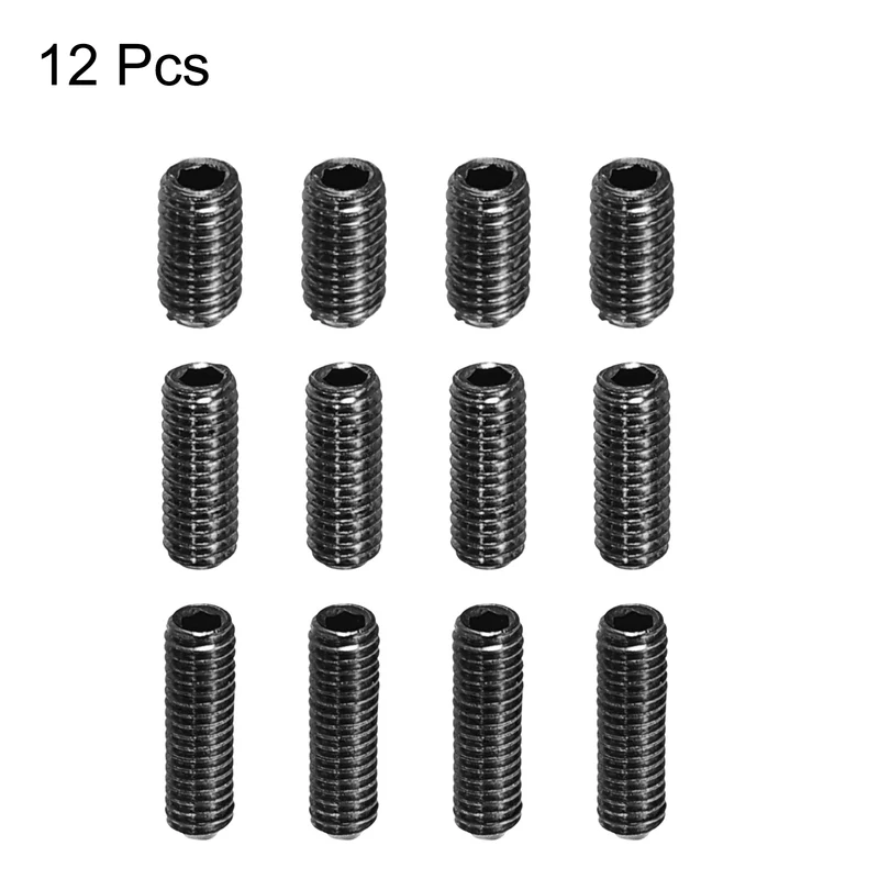 Guitar Bridge Saddle Height Adjustment Screws M3x6/8/10mm Black 12pcs