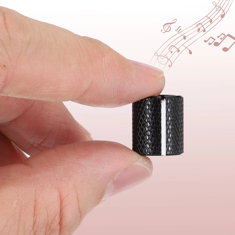 3Pcs Aluminum Guitar Potentiometer Knob W Wrench Set 6mm Black