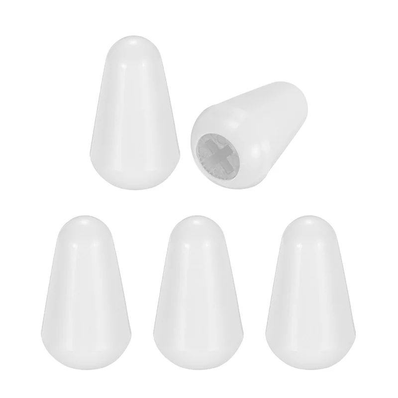 5 Pcs Switch Tip Knob for Electric Guitar, 3.7mm Cross Opening, White