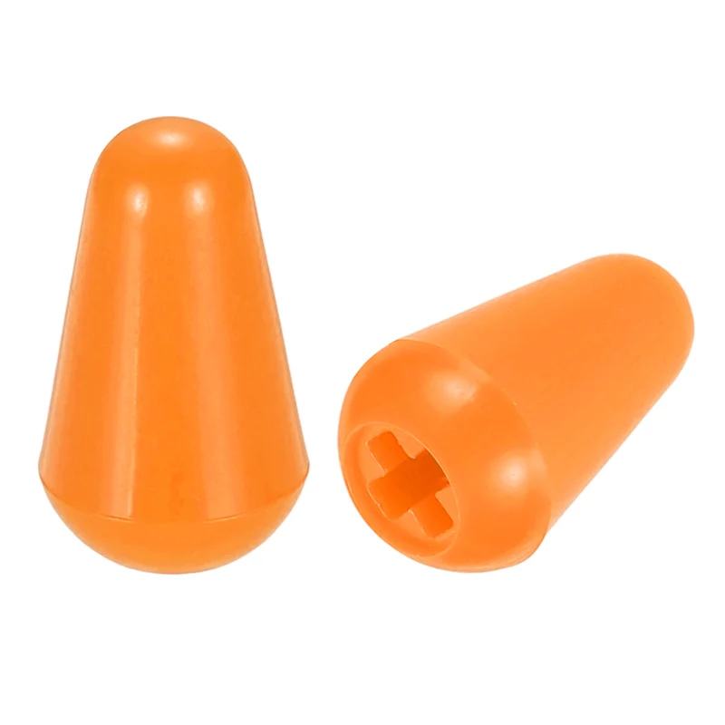 2 Pcs Switch Tip Knob for Electric Guitar, 3.7mm Cross Opening, Orange
