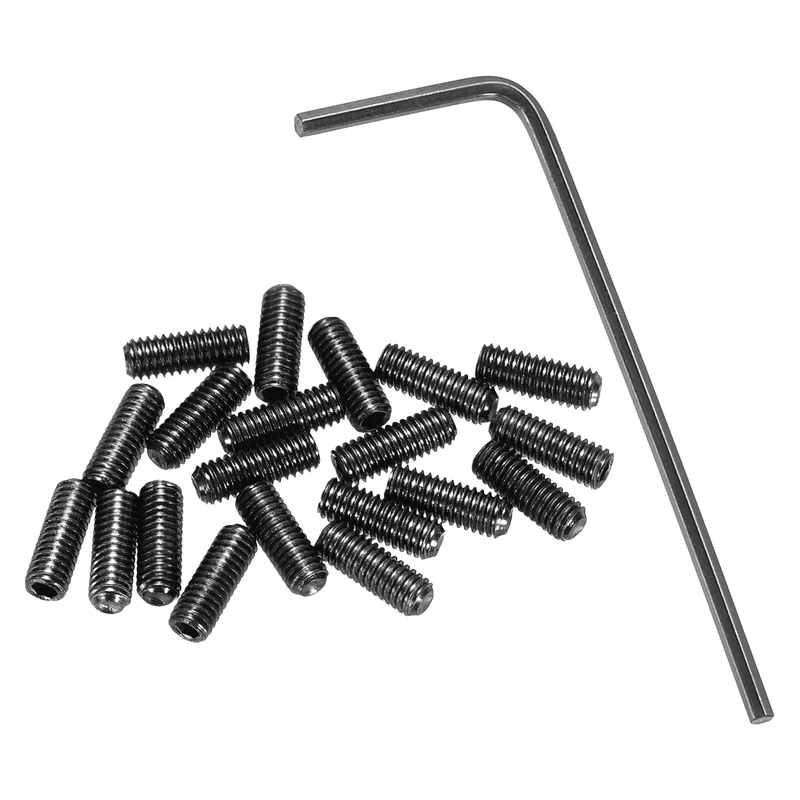 Guitar Bridge Saddle Height Adjustment Screws M3x8 Black 20Pcs