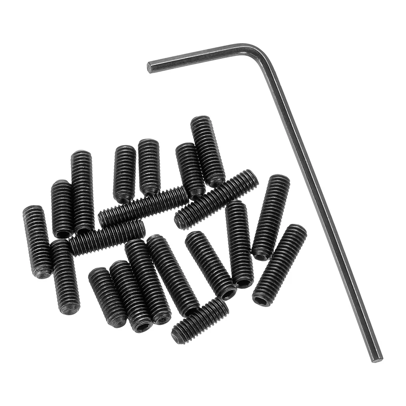 Guitar Bridge Saddle Height Adjustment Screws M3x8/10/12 Black 20Pcs