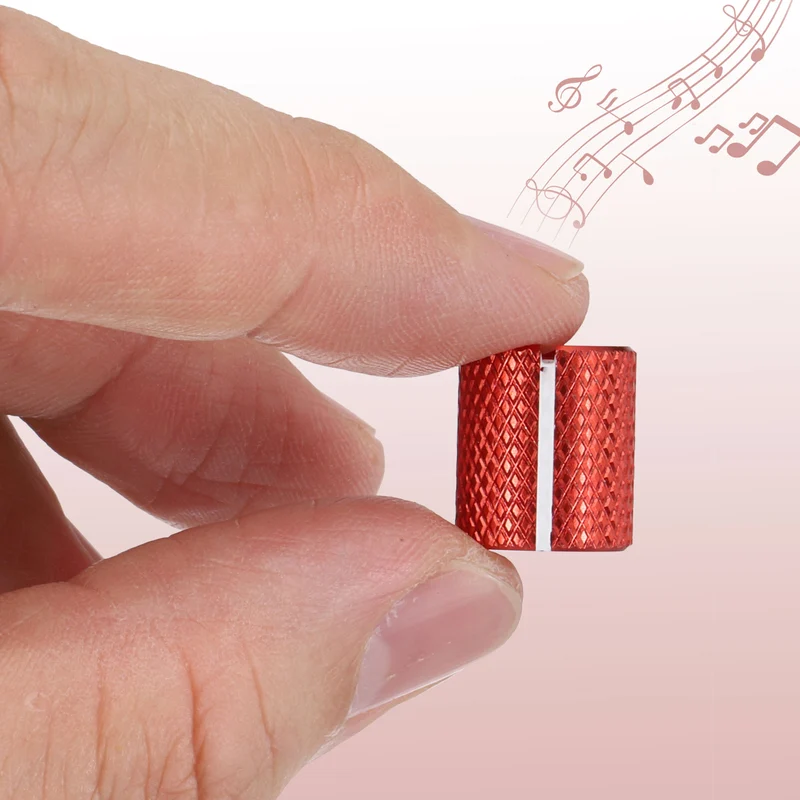 3Pcs Aluminum Guitar Potentiometer Knob W Wrench Set 6mm Red