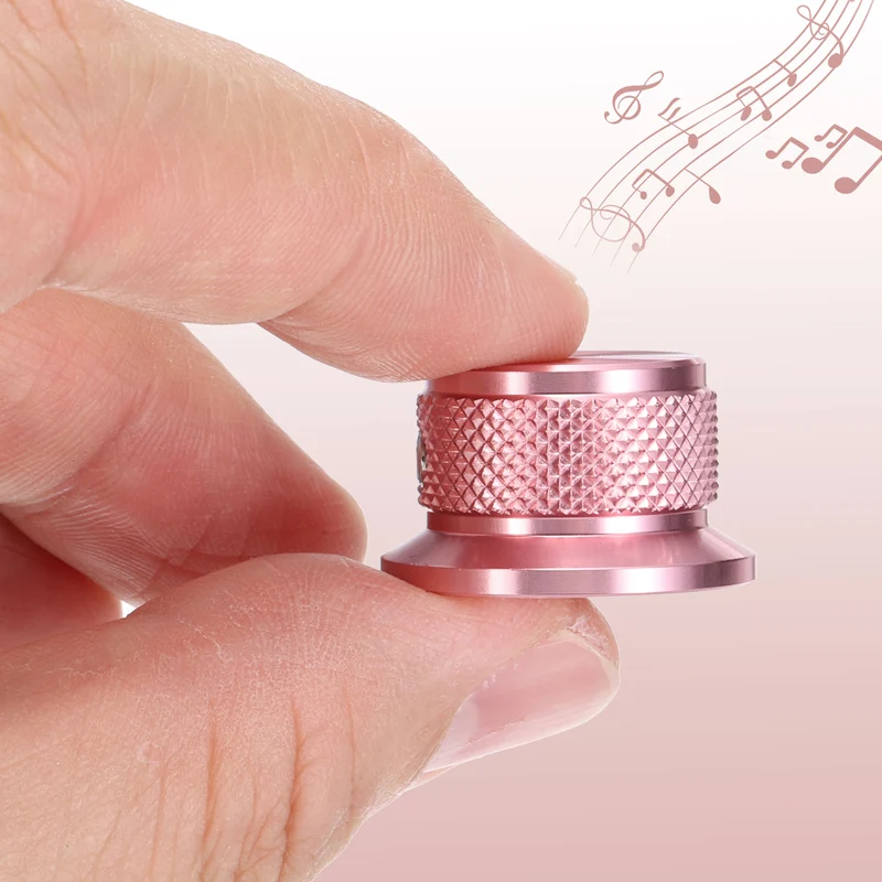 2pcs Aluminium Guitar Knobs with Wrench Set 1/4" Pink