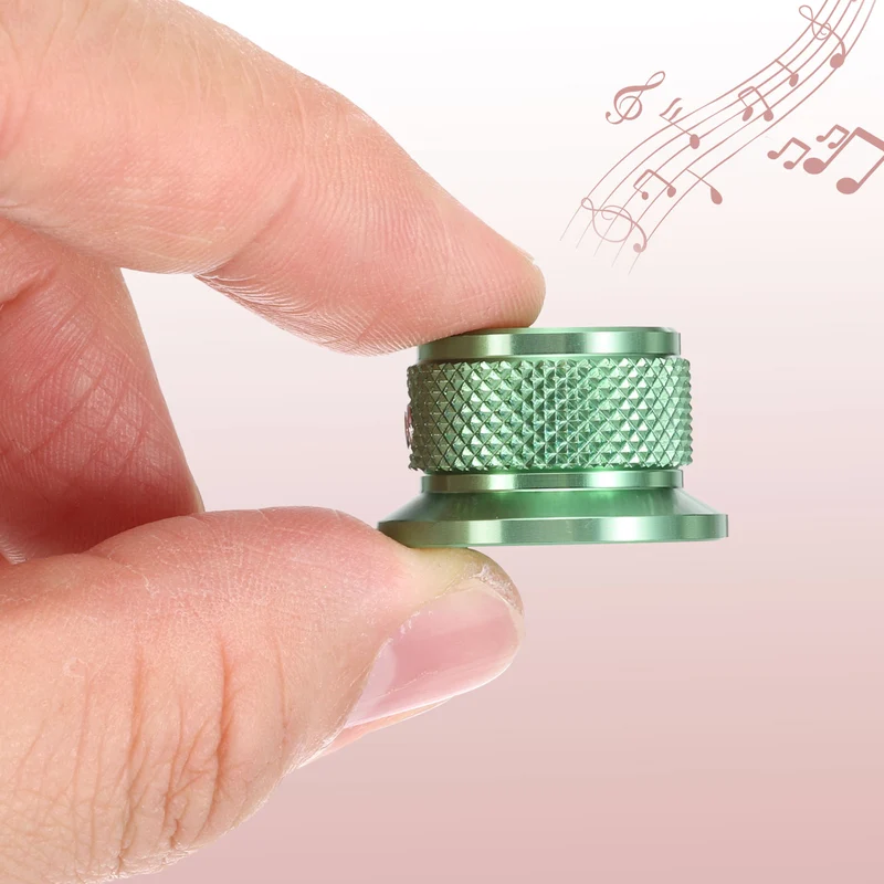 2pcs Aluminium Guitar Knobs with Wrench Set 1/4" Green