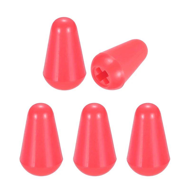 5 Pcs Switch Tip Knob for Electric Guitar, 3.7mm Cross Opening, Pink